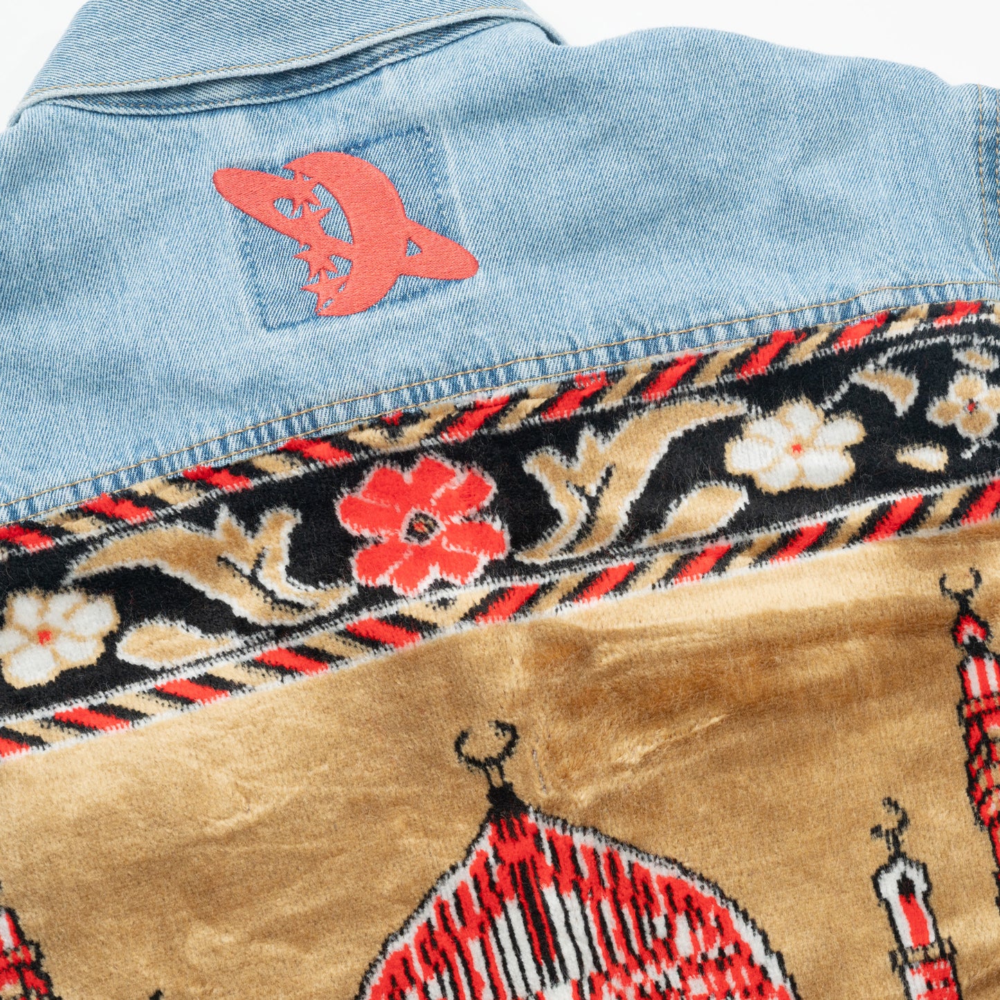 Janamaz Trucker Jacket Gold/Red Sz Large