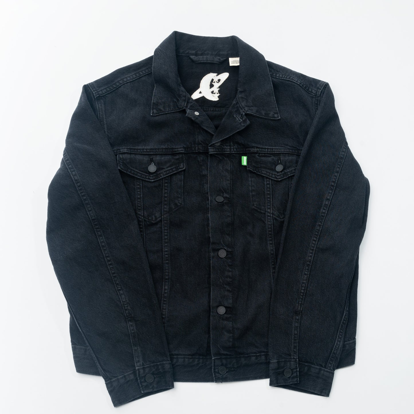 Janamaz Trucker Jacket Black Denim Sz Large