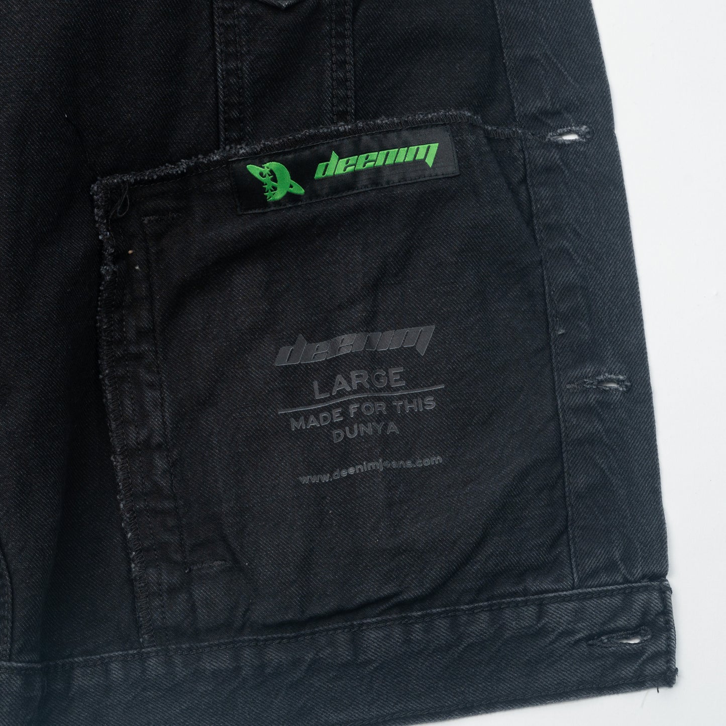 Janamaz Trucker Jacket Black Denim Sz Large