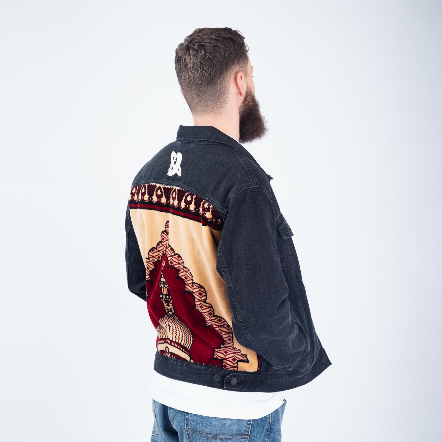 Janamaz Trucker Jacket Black Denim Sz Large