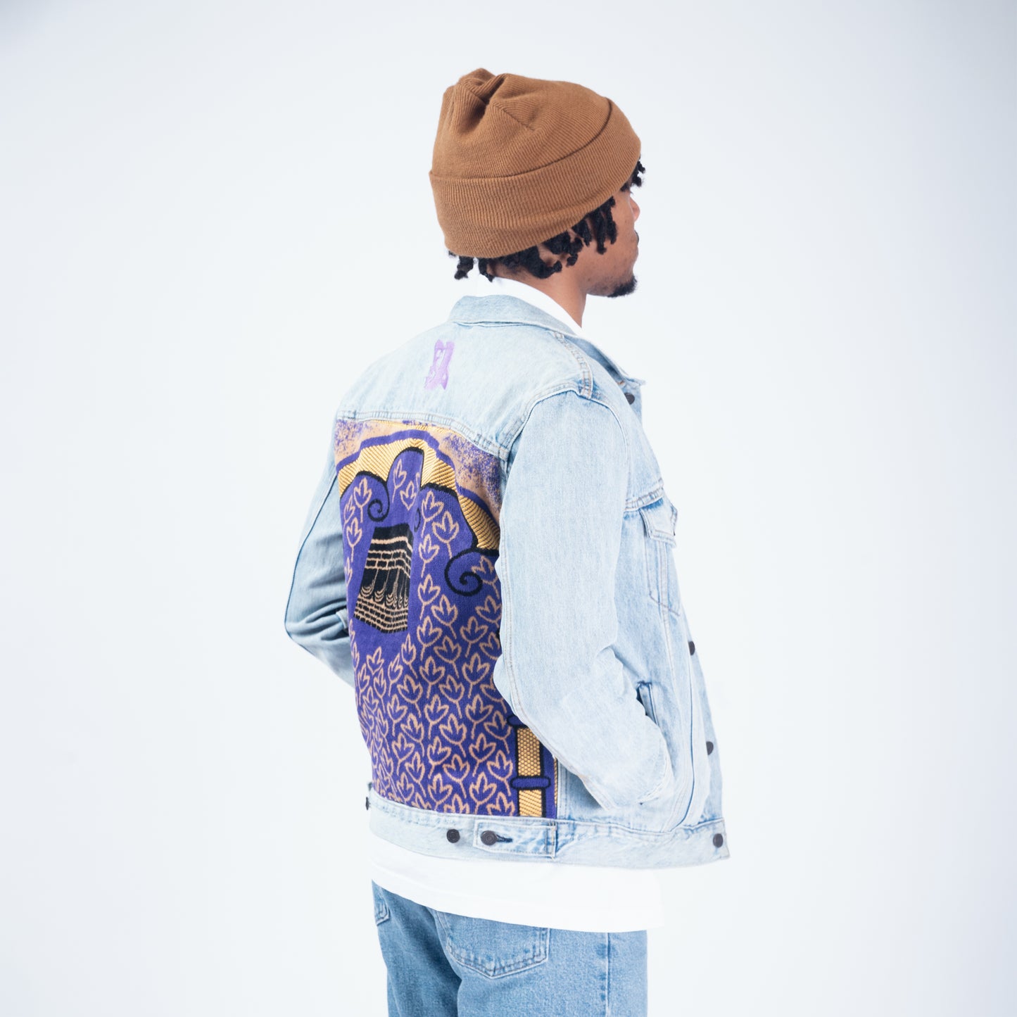 Janamaz Trucker Jacket Purple Sz Medium