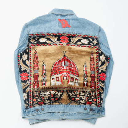 Janamaz Trucker Jacket Gold/Red Sz Large