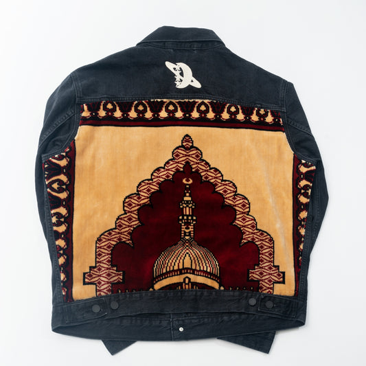 Janamaz Trucker Jacket Black Denim Sz Large