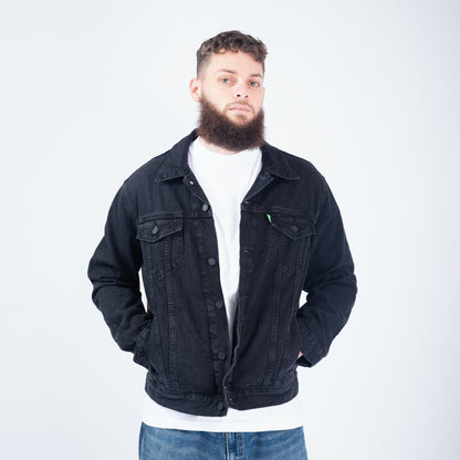 Janamaz Trucker Jacket Black Denim Sz Large