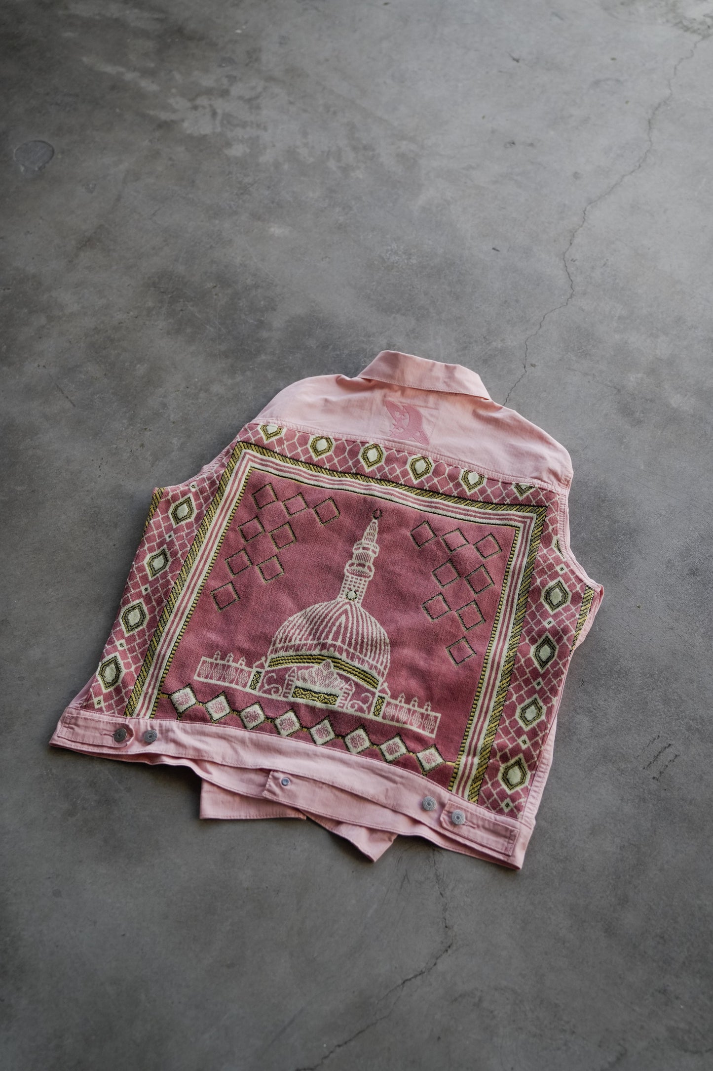 Pink Janamaz Trucker Jacket Sz. Large