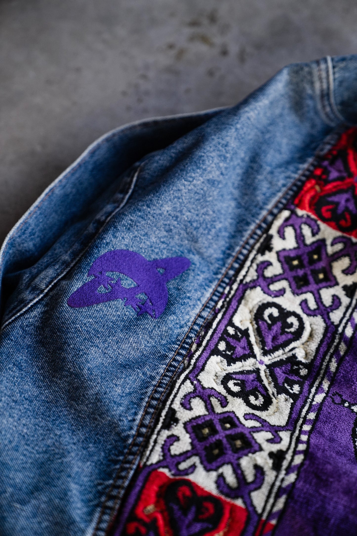 Purple Janamaz Trucker Jacket Sz. Medium